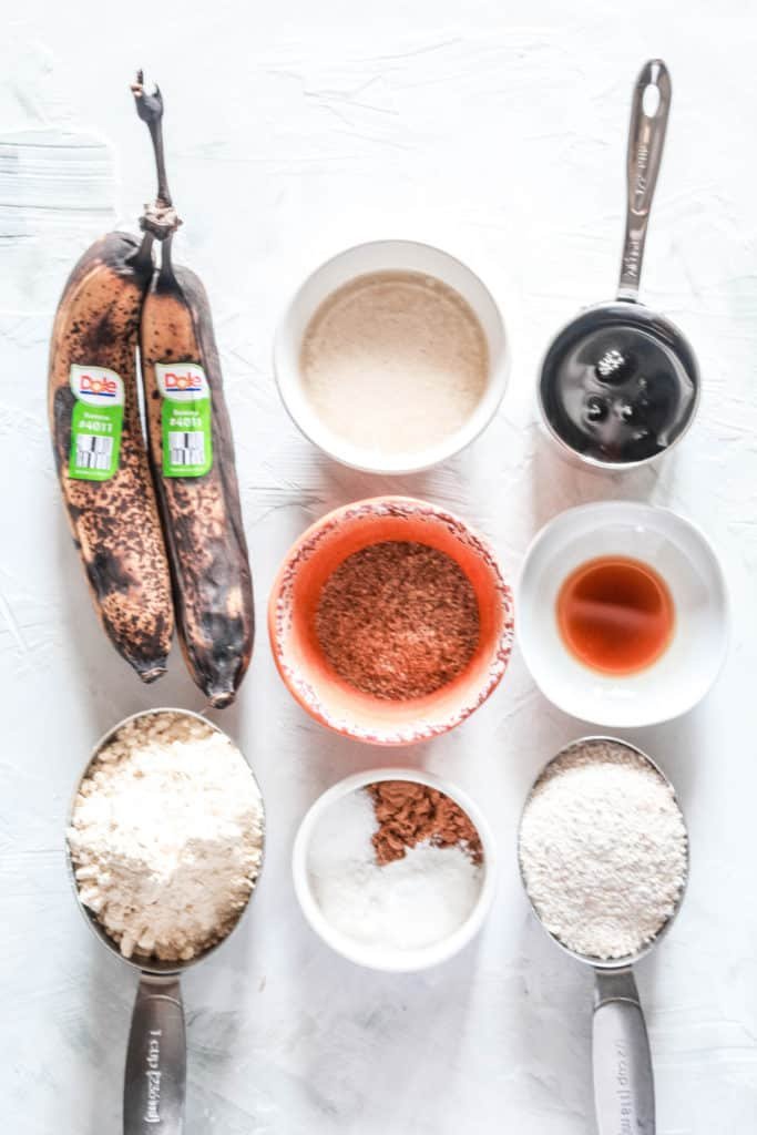 Healthy and easy banana bread recipe made without flour! It’s soft, moist, sweet, and full of banana flavor! #bananabread #vegan #easyrecipe