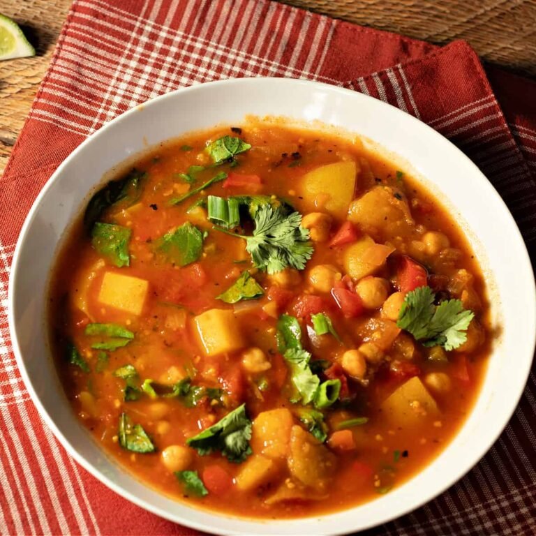 Spicy Potato Chickpea Stew - Brand New Vegan