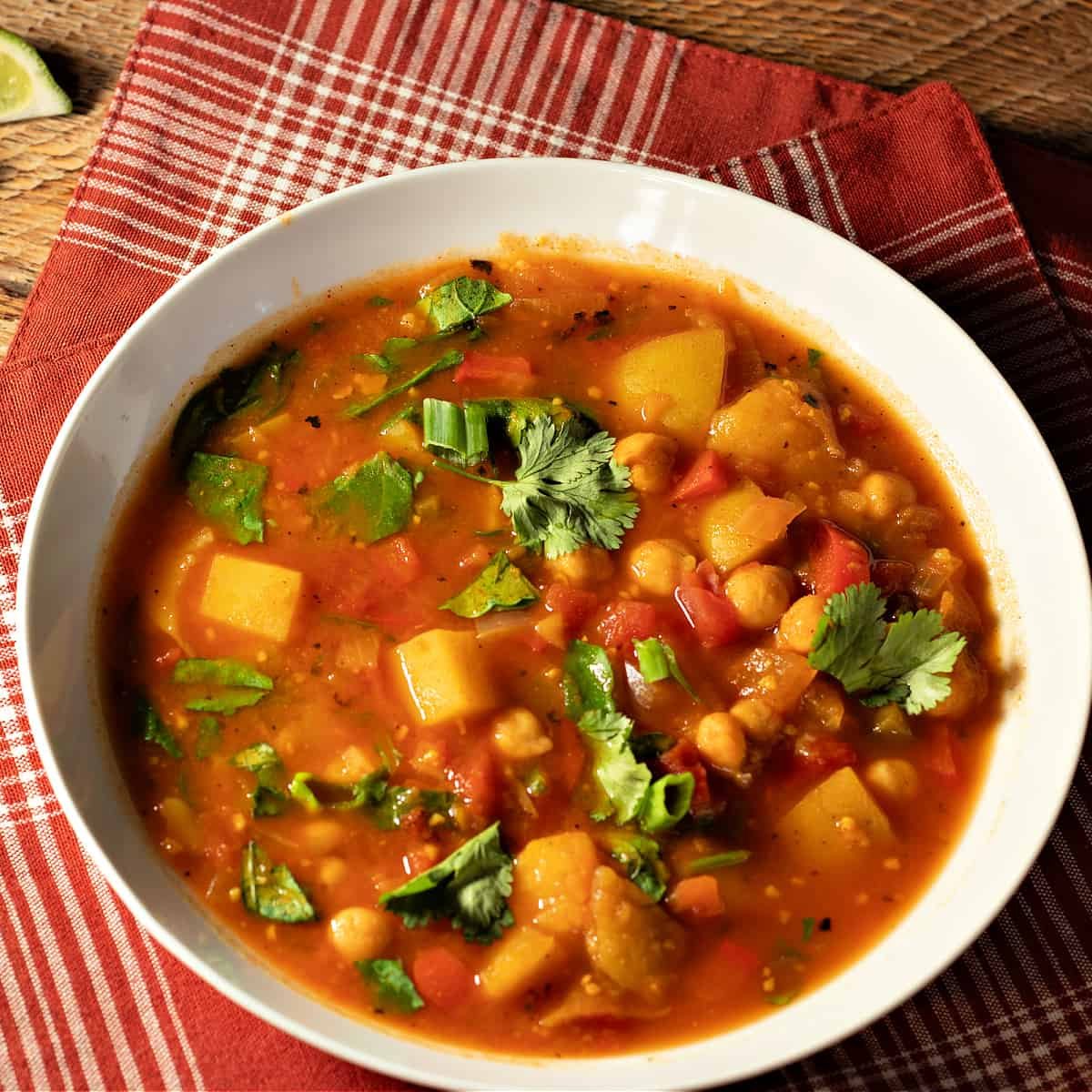 Spicy Potato Chickpea Stew - Brand New Vegan
